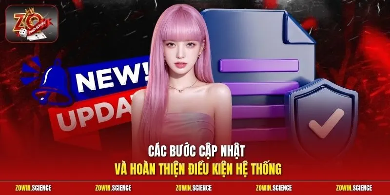 Các bước cập nhật và hoàn thiện điều kiện hệ thống