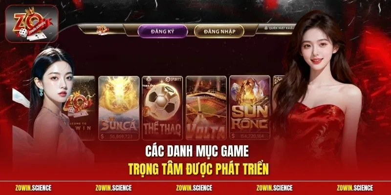 Các danh mục game trọng tâm được phát triển