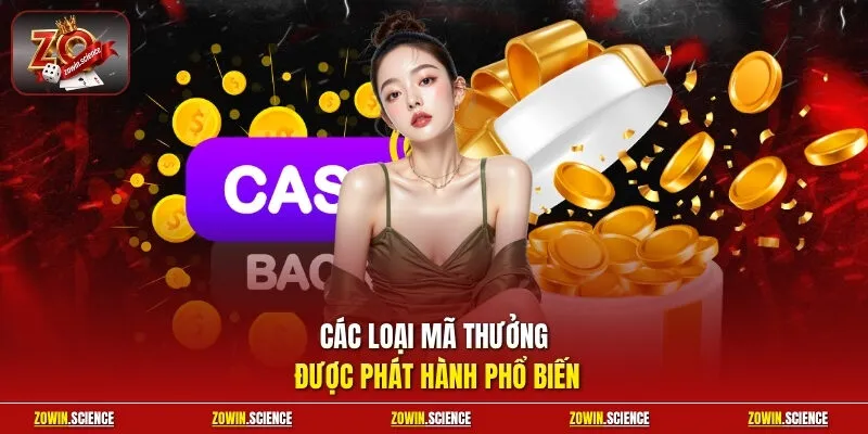 Các loại mã thưởng được phát hành phổ biến