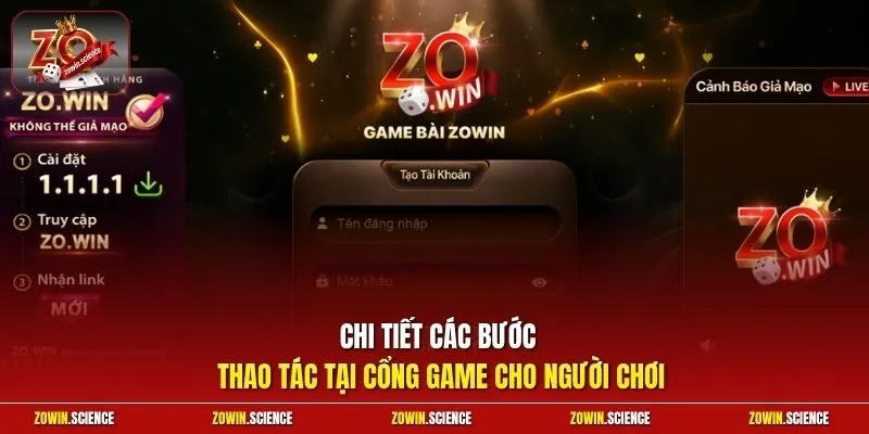 Chi tiết các bước thao tác tại cổng game cho người chơi